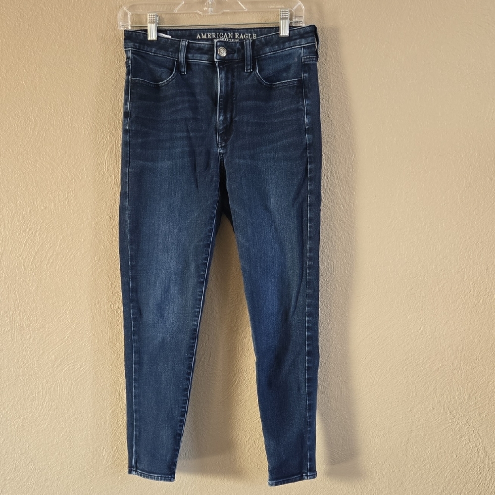 American Eagle Outfitters Women's Dark Blue Skinny Jeans Size 8 Short